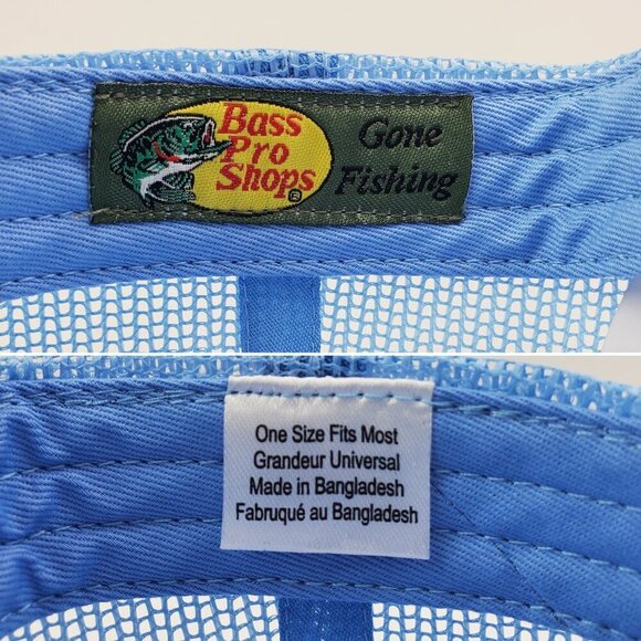 Bass Pro Shops Snapback Hat Mesh Logo Fishing Baby Blue NWT - Picture 5 of 12